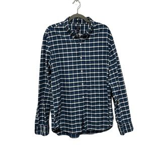 J Crew Men's Plaid Cotton Flex Oxford Shirt